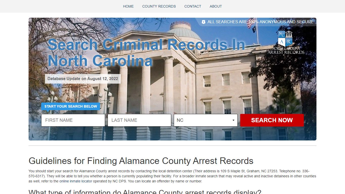 Finding Alamance County Arrest Records